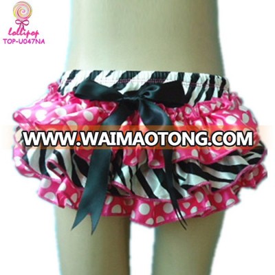 Hot sale baby diaper cover pattern summer season baby red bloomers ruffle satin unisex gender short bloomers